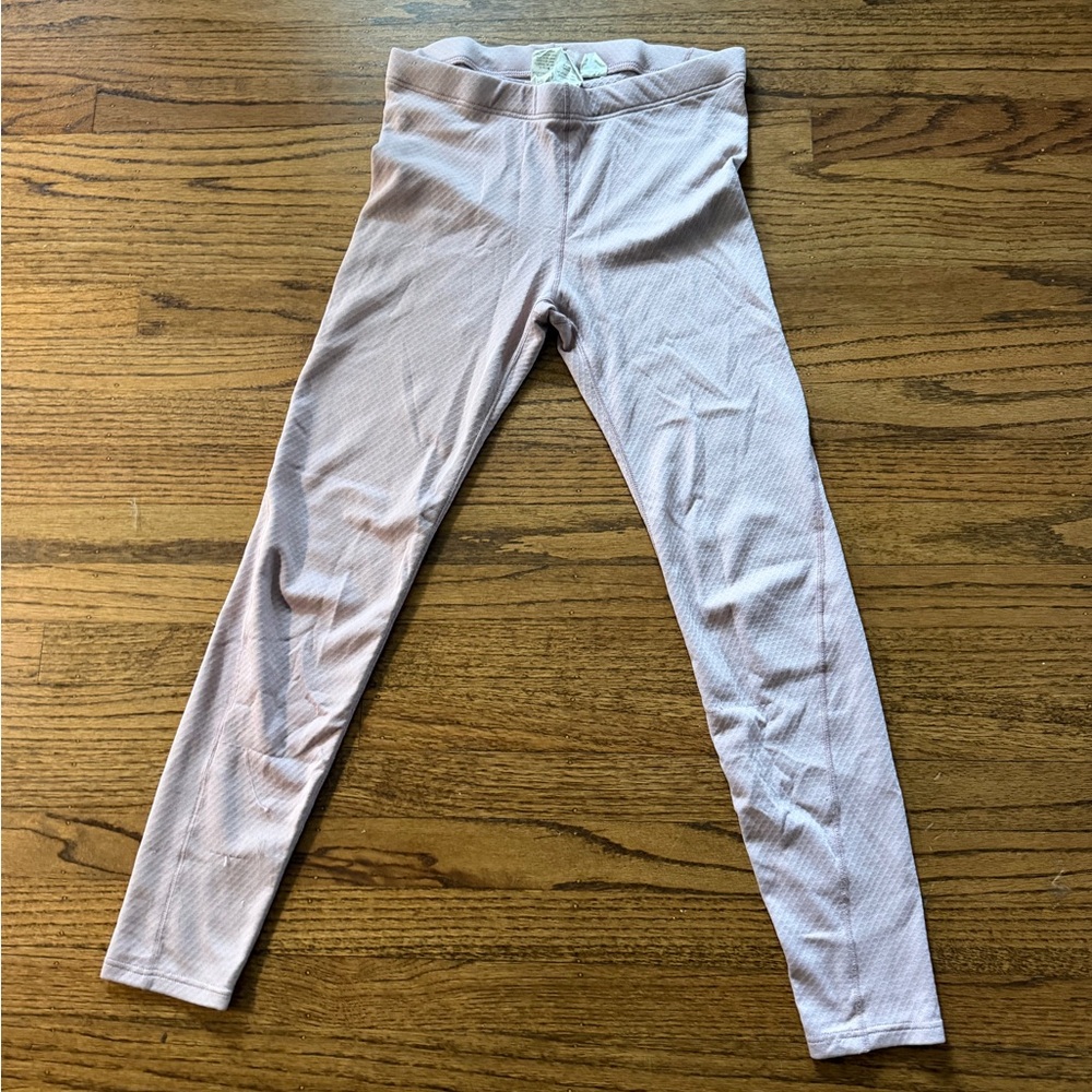 Girls' Light Pink Ribbed Leggings
